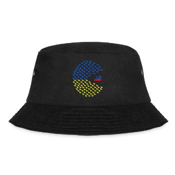 peaceman Frieden für die Ukraine! Friedenstaube 3C - Bucket Hat - Schwarz - Vorne - Lela (165cm)