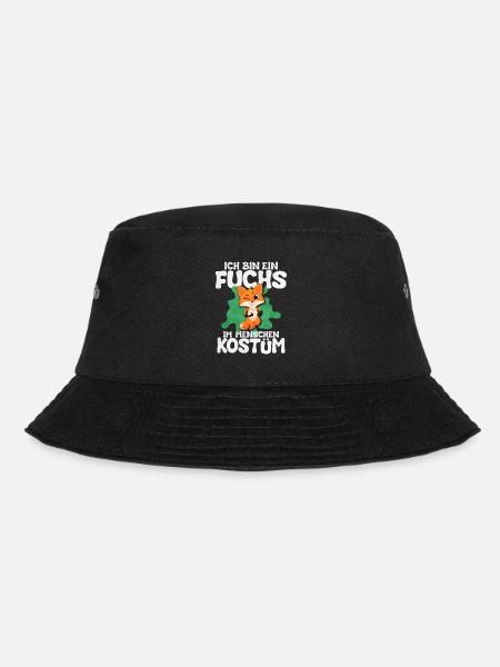 Ich Bin Ein Fuchs Im Menschen Kostum - Bucket Hat - Schwarz
