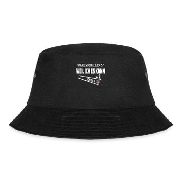 Grillen und Camper Geschenkidee - Bucket Hat - Schwarz - Vorne - Lela (165cm)