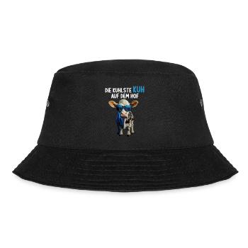 Kühe Landwirt Landwirtin Kuhliebhaber lustiges Kuh - Bucket Hat - Schwarz - Vorne - Lela (165cm)
