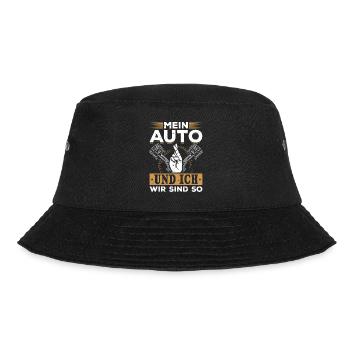 Mein Auto und ich , wir sind SO - PS Liebhaber - Bucket Hat - Schwarz - Vorne - Lela (165cm)