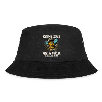 Keine Zeit Mein Volk Braucht Mich Imker - Bucket Hat - Schwarz - Vorne - Lela (165cm)