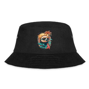 Sloth with sunglasses vacations in Hawaii - Bucket Hat - black - Front - Lela (165cm)