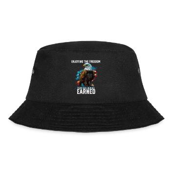 Enjoying The Freedom That Our Heroes Earned - Bucket Hat - Schwarz - Vorne - Lela (165cm)