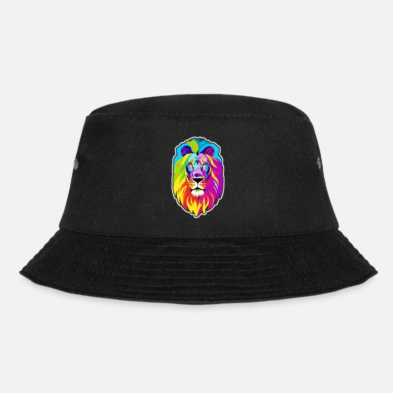 Tete de lion multicolore - Bob - noir