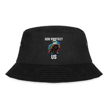 God Protect US American Bald Eagle Christian 4th - Bucket Hat - Schwarz - Vorne - Lela (165cm)