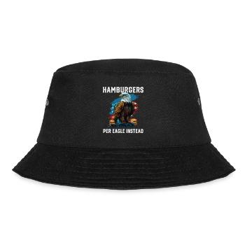 Hamburgers Per Eagle Instead Patriotic USA Flag - Bucket Hat - black - Front - Lela (165cm)