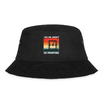 3D-Drucker-Liebhaber, Der Filament Nerdy Druckt - Bucket Hat - Schwarz - Vorne - Lela (165cm)
