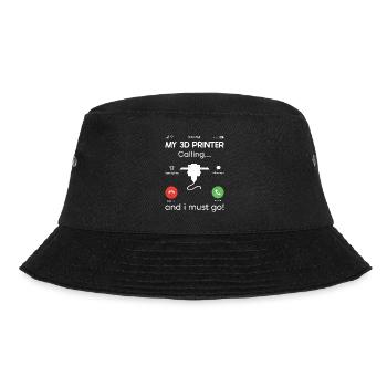 3D-Drucker-Liebhaber, Der Filament Nerdy Druckt - Bucket Hat - Schwarz - Vorne - Lela (165cm)