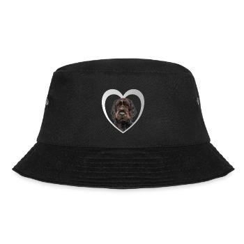 Deutsch Drahthaar Herz - I Love Deutsch Drahthaar - Bucket Hat - Schwarz - Vorne - Lela (165cm)