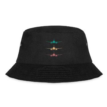 Airplane Retro Design 3 colors / for pilots - Bucket Hat - black - Front - Lela (165cm)