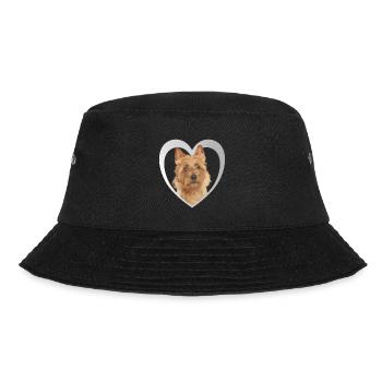 Australian Terrier Herz - Love Australian Terrier - Bucket Hat - Schwarz - Vorne - Lela (165cm)