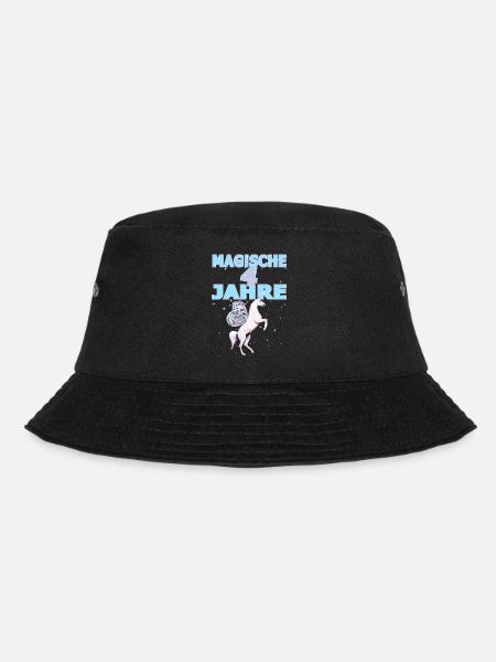 Magische 4 Jahre 4. Geburtstag Einhorn Prinzessin - Bucket Hat - Schwarz