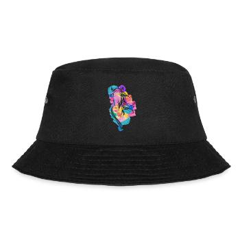 Buntes Pferd Wpap Art Geometrische Pop Art - Bucket Hat - Schwarz - Vorne - Lela (165cm)