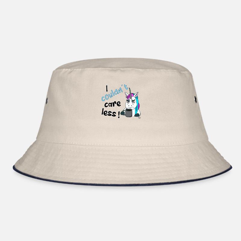 I couldn't care less. grim funny unicorn Bucket Hat