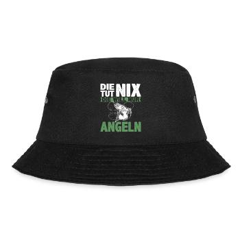 Damen Die tut nix die will nur angeln | Anglerin - Bucket Hat - Schwarz - Vorne - Lela (165cm)