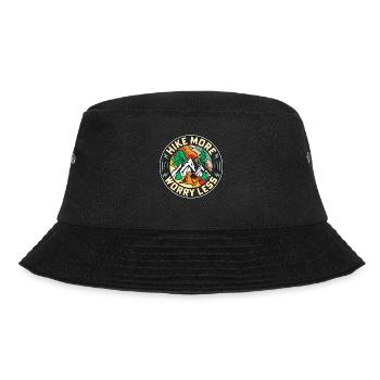 Hike More Worry Less Hiking Nature Camping - Bucket Hat - black - Front - Lela (165cm)