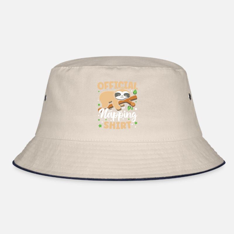 Official Napping Shirt Cute Kawaii Sleeping Sloth Bucket Hat