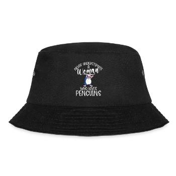Pinguinliebhaber Pinguin Geschenke - Bucket Hat - Schwarz - Vorne - Lela (165cm)