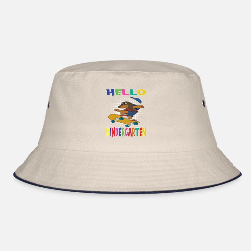 Hello Kindergarten Skateboarding Dog Bucket Hat