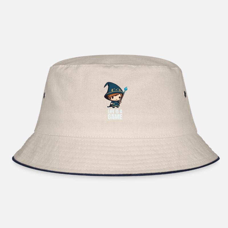 Life is a game RPG Chibi Wizard Gamer Bucket Hat