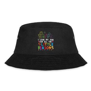 Nette Kita Erzieherin Kindergarten - Bucket Hat - Schwarz - Vorne - Lela (165cm)