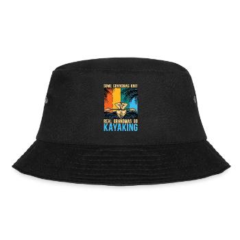 Kayaking Some Grandmas Knit Retro Rowing Canoeing - Bucket Hat - Schwarz - Vorne - Lela (165cm)