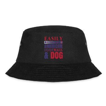 FoundLux New Design, EASILY DISTRACTED BY AMERICAN - Bucket Hat - Schwarz - Vorne - Lela (165cm)