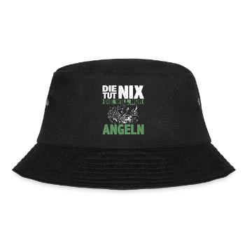Damen Die tut nix die will nur angeln | Anglerin - Bucket Hat - Schwarz - Vorne - Lela (165cm)