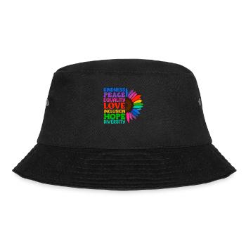 Inclusion Acceptance Kindness Solidarity - Bucket Hat - black - Front - Lela (165cm)