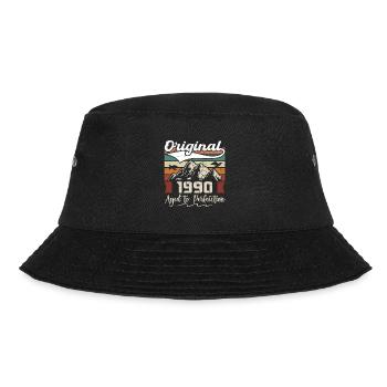 1990 - Geschenk geboren im Jahr 1990 - Bucket Hat - Schwarz - Vorne - Lela (165cm)