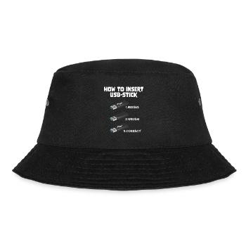 How To Insert USB Stick Funny Programmer Meme - Bucket Hat - Schwarz - Vorne - Lela (165cm)