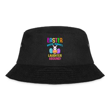 Easter Rabbit Easter Flowers Eggs - Bucket Hat - black - Front - Lela (165cm)