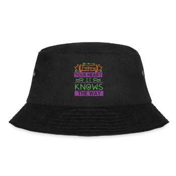 FOLLOW YOUR HEART IT KNOWS THE WAY - Bucket Hat - black - Front - Lela (165cm)