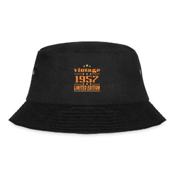 1957 Vintage Retro Geburtstag Bday Geschenk 1957 - Bucket Hat - Schwarz - Vorne - Lela (165cm)