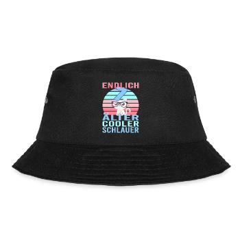 7 Jahre 7. Geburtstag Katze Kätzchen Mietze Miau - Bucket Hat - Schwarz - Vorne - Lela (165cm)