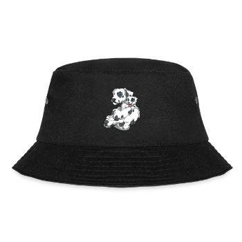 Dalmatiner Vater und Kind Welpe - Bucket Hat - Schwarz - Vorne - Lela (165cm)
