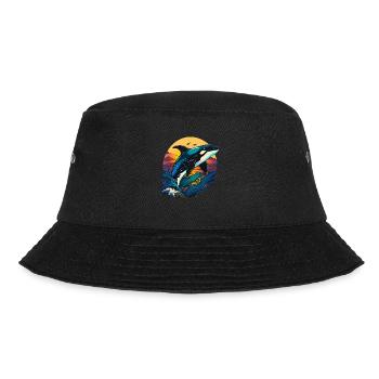 Orca Ozean Wal für einen Orca-Liebhaber und - Bucket Hat - Schwarz - Vorne - Lela (165cm)