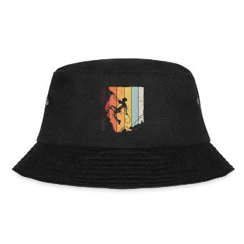 Bergsteiger Kletterer Bouldern Vintage Berge Felse - Bucket Hat - Schwarz - Vorne - Lela (165cm)