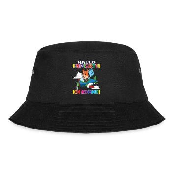 Kindergartenkind Hallo Kindergarten Ich Komme - Bucket Hat - Schwarz - Vorne - Lela (165cm)