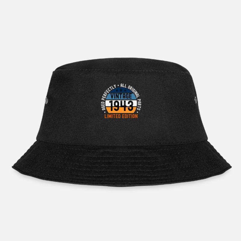 80. Geburtstag Vintage 1943 - Bucket Hat - Schwarz