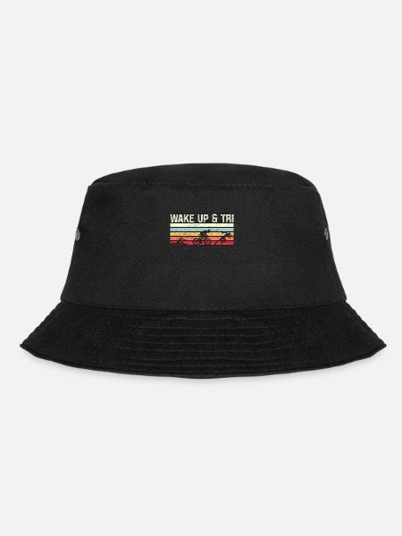 Triathlon Wake Up & Tri Retro Training Triathletes - Bucket Hat - Schwarz