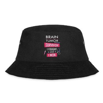 Brain Tumor survivor, I fought and I won - Bucket Hat - black - Front - Lela (165cm)