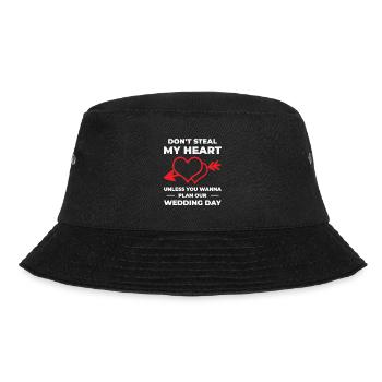 Herz Paar Hochzeit Beziehung Romantik Zitate - Bucket Hat - Schwarz - Vorne - Lela (165cm)