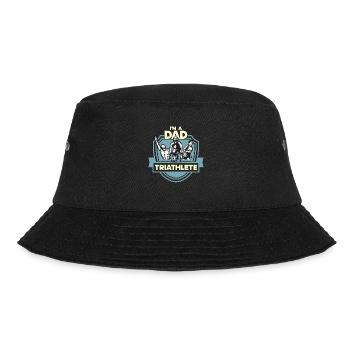 Triathlon I'm A Dad And A Swimmer Race Competition - Bucket Hat - Schwarz - Vorne - Lela (165cm)