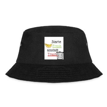 Starte Fresh anstatt Trash - Bucket Hat - Schwarz - Vorne - Lela (165cm)