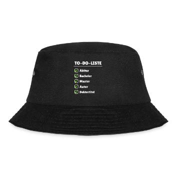 Doktortitel Autor promovieren Medizin Geschenk - Bucket Hat - Schwarz - Vorne - Lela (165cm)