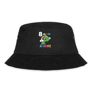 8 And Awesome Birthday Dino Boy - Bucket Hat - black - Front - Lela (165cm)