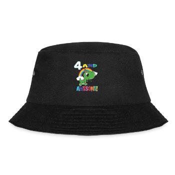 4 And Awesome Birthday Dino Boy Four Years - Bucket Hat - black - Front - Lela (165cm)