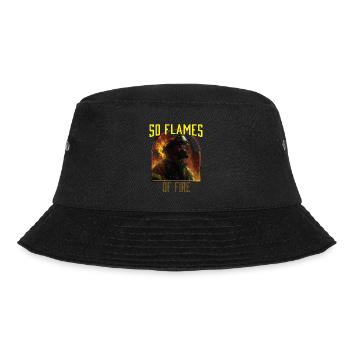 50 Flames Of Fire Fireman Firefighting Firefighter - Bucket Hat - Schwarz - Vorne - Lela (165cm)